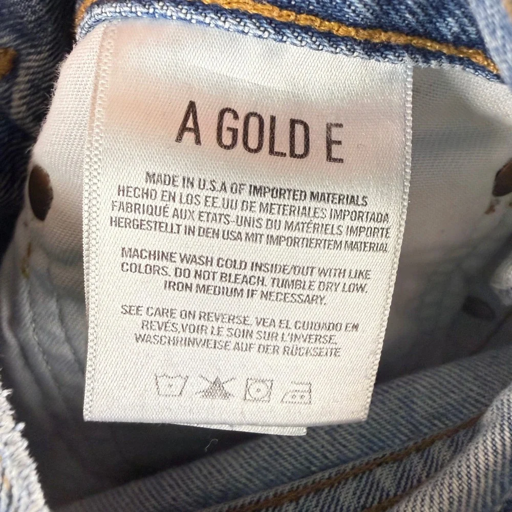 Agolde 90s Jean Cutoff Denim Shorts Light‎ Wash Cheeky 27 Boho Festival Summer